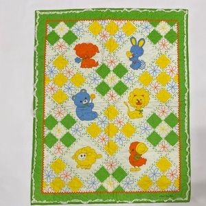 Vintage Quilted Crib Blanket